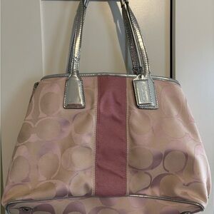 Coach Pink and Silver Women's Tote Bag